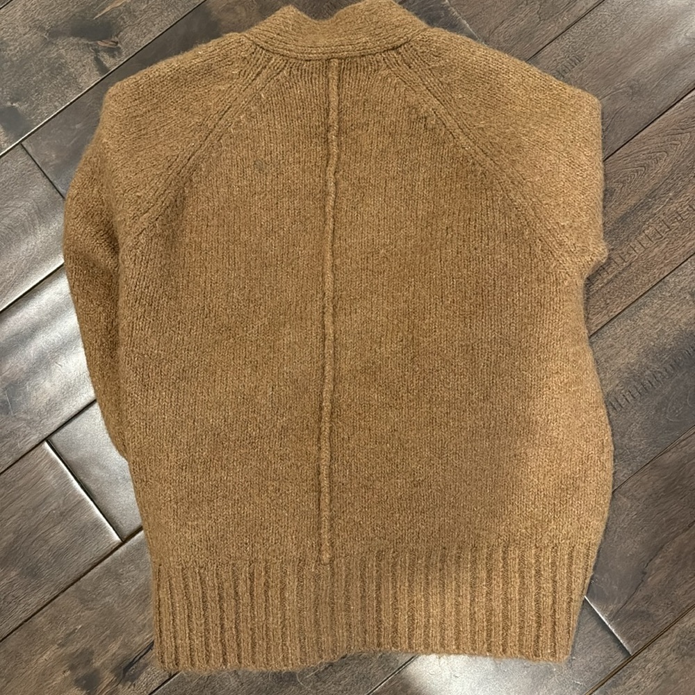 Zara Brown Button-Front Wool Blend Cardigan - Picture 4 of 4